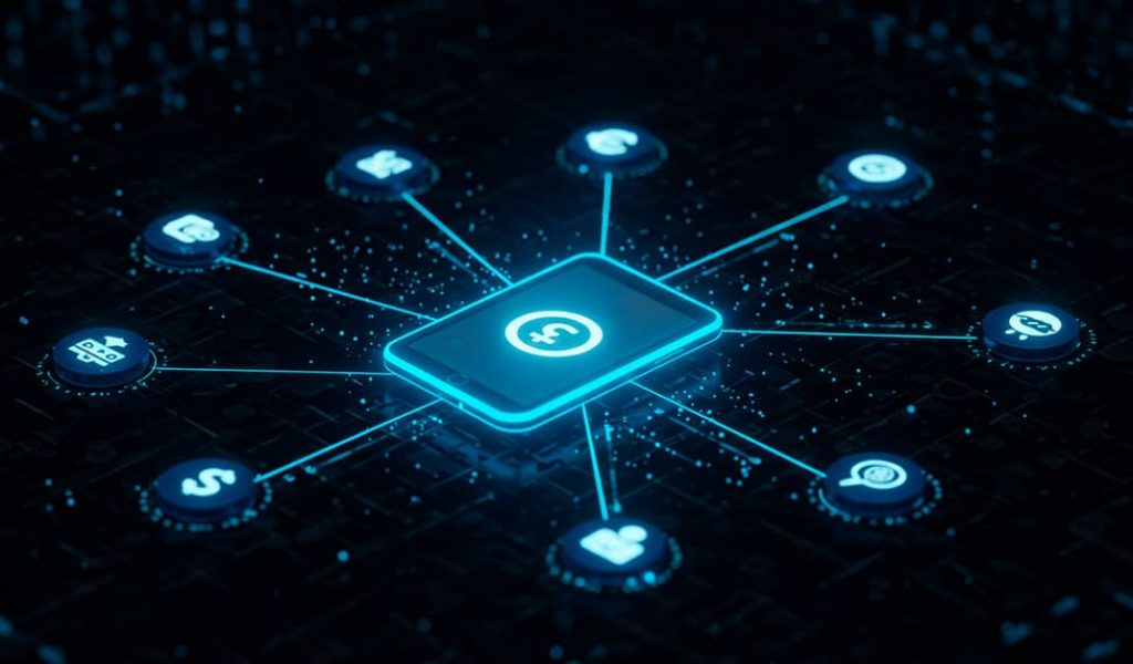 A-central-glowing-smartphone-or-digital-payment-terminal-floats